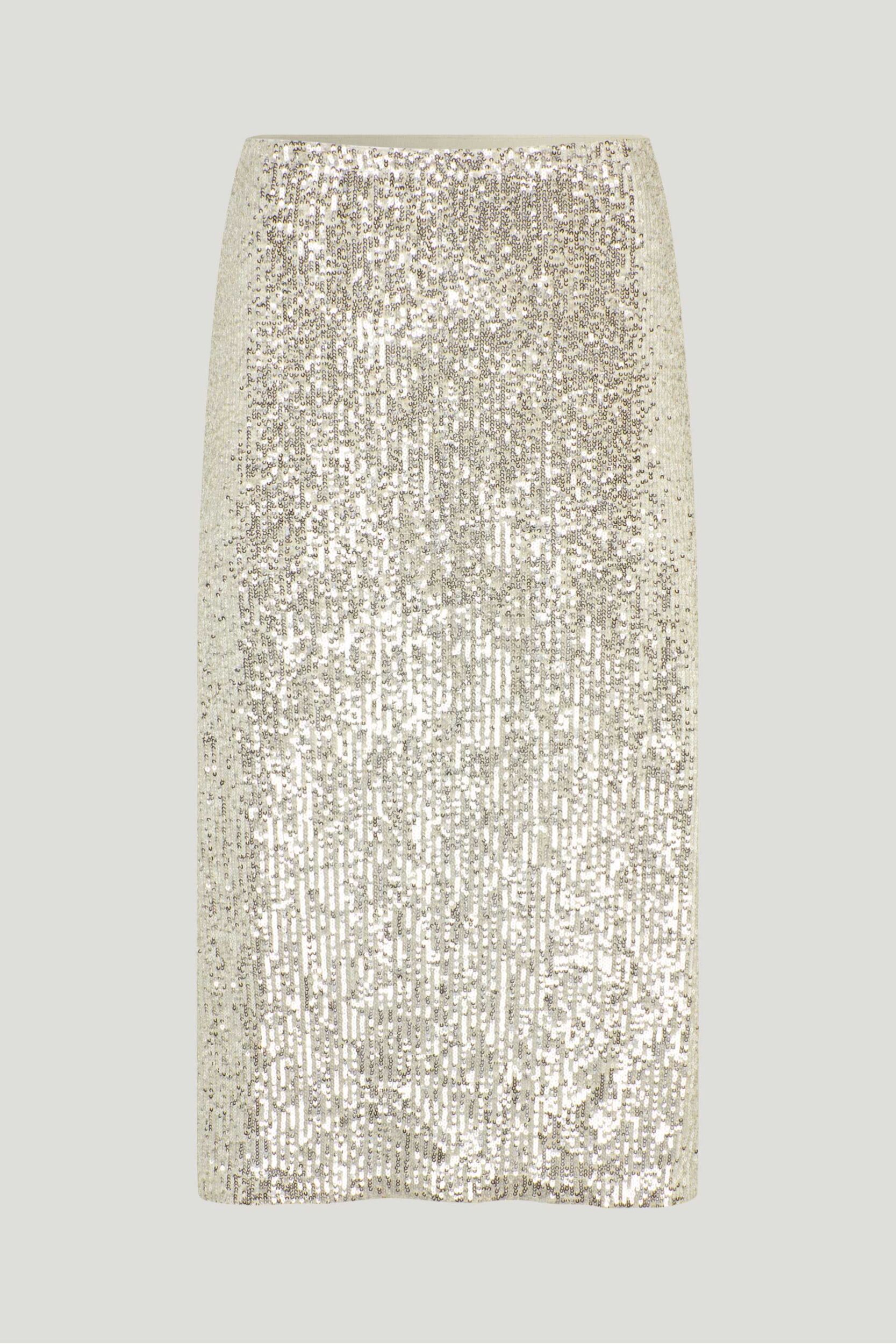 Silver metallic sequin outlet skirt